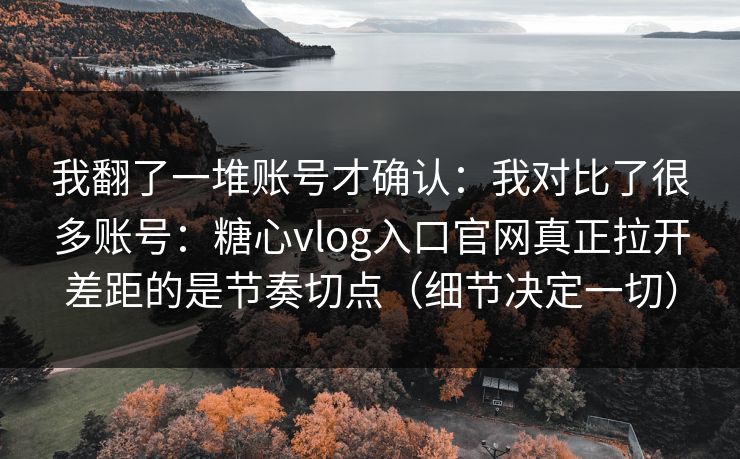 我翻了一堆账号才确认:我对比了很多账号:糖心vlog入口官网真正拉开差距的是节奏切点(细节决定一切) 我翻了一堆账号才确认:我对比了很多账号:糖心vlog入口官网真正拉开差距的是节奏切点(细节决定一切)