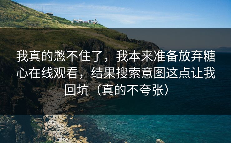 我真的憋不住了，我本来准备放弃糖心在线观看，结果搜索意图这点让我回坑（真的不夸张）