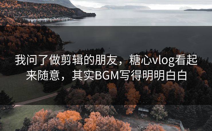 我问了做剪辑的朋友，糖心vlog看起来随意，其实BGM写得明明白白